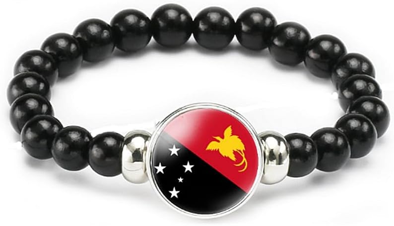 vmcoatdu National Flag Bracelet Elastic Rope Beaded Bracelet Support Your Country Travel Souvenir Gifts for Men Women - Image 1